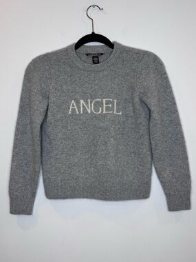 Victoria's Secret Gray 'Angel' Crewneck Sweater kiss of cashmere sz XS